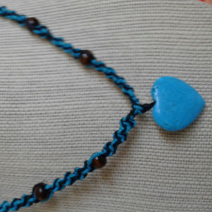 Turquoise Heart Hemp Necklace